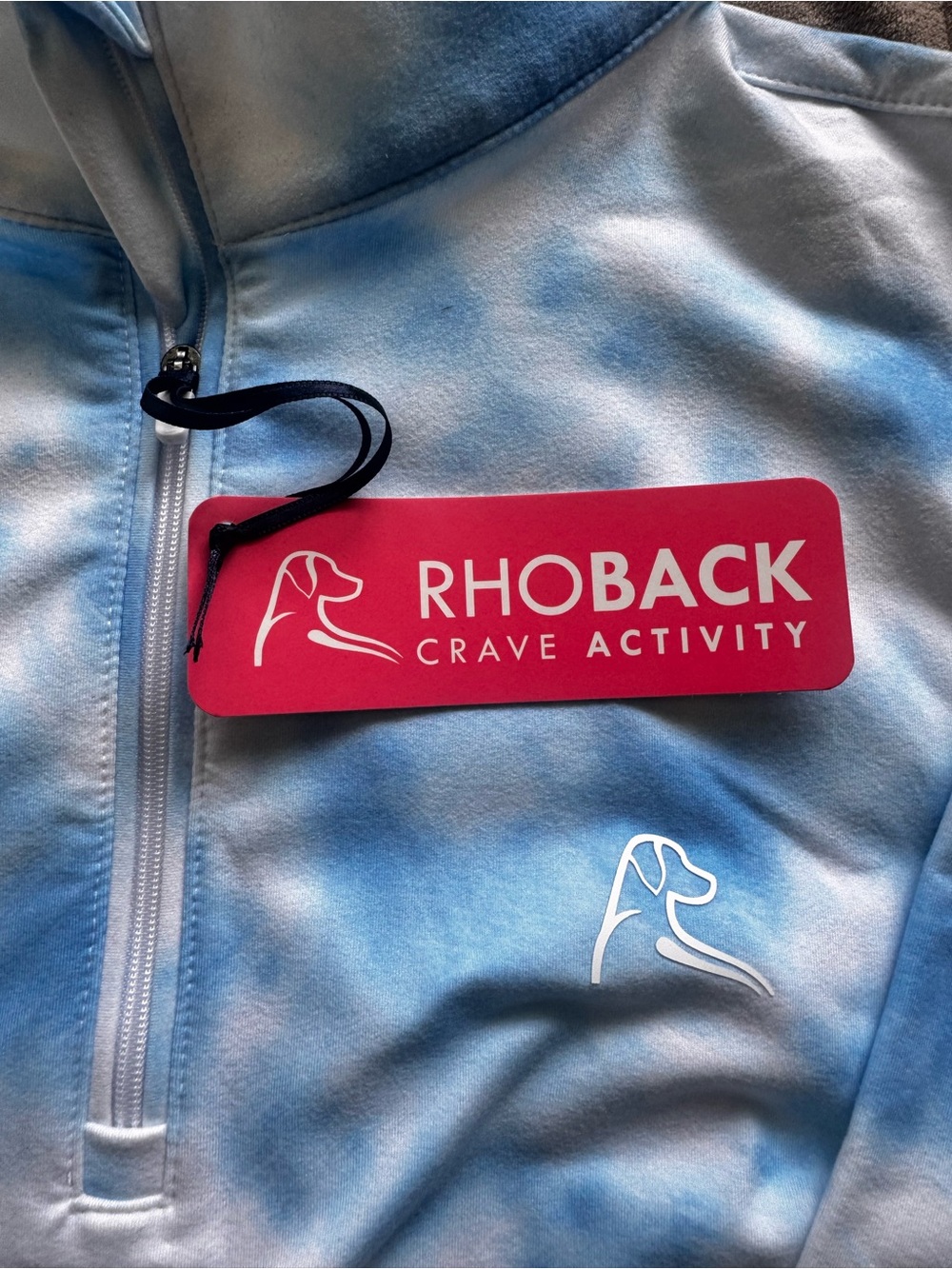 Rhoback Blue & White Tie-Dye Quarter-Zip Pullover